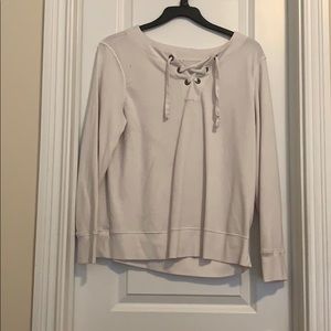 Lace up sweat shirt
